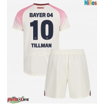 Camiseta Bayer Leverkusen Malik Tillman #10 Visitante Equipación para niños 2025-26 manga corta (+ pantalones cortos)